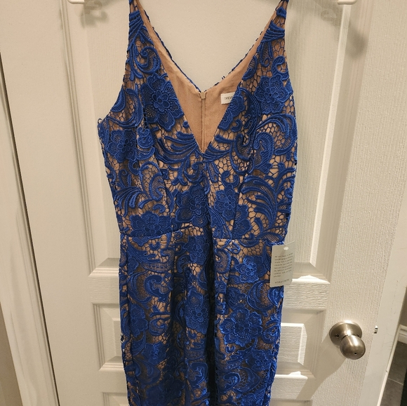 Dress the Population Blue Lace Dress NWT Size M - Picture 2 of 12